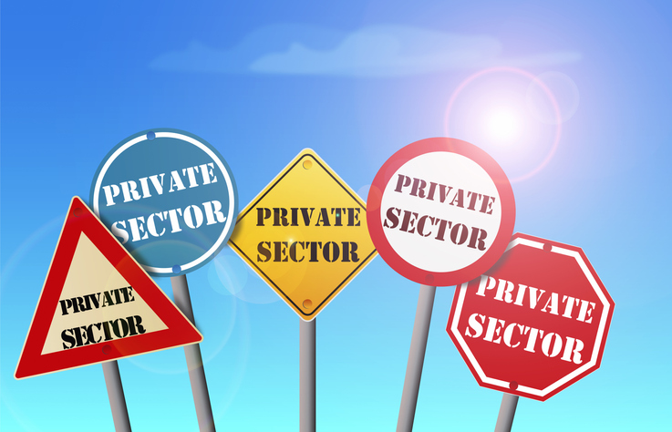 private sector, on road signs